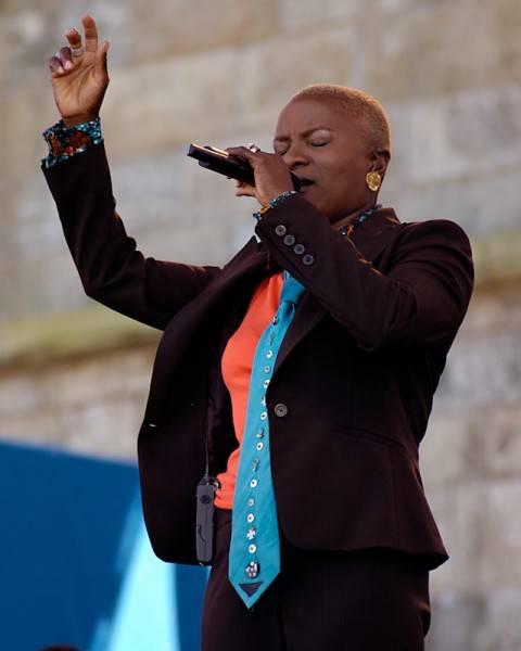 Angelique Kidjo performing at the Newport Jazz Festival